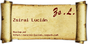 Zsirai Lucián névjegykártya